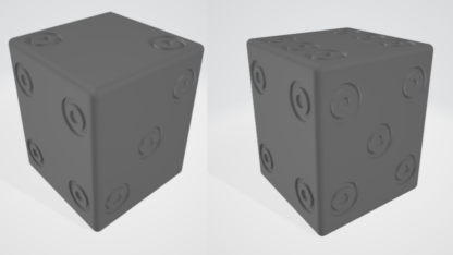 Två 3D designer av vikinga stavtärningar